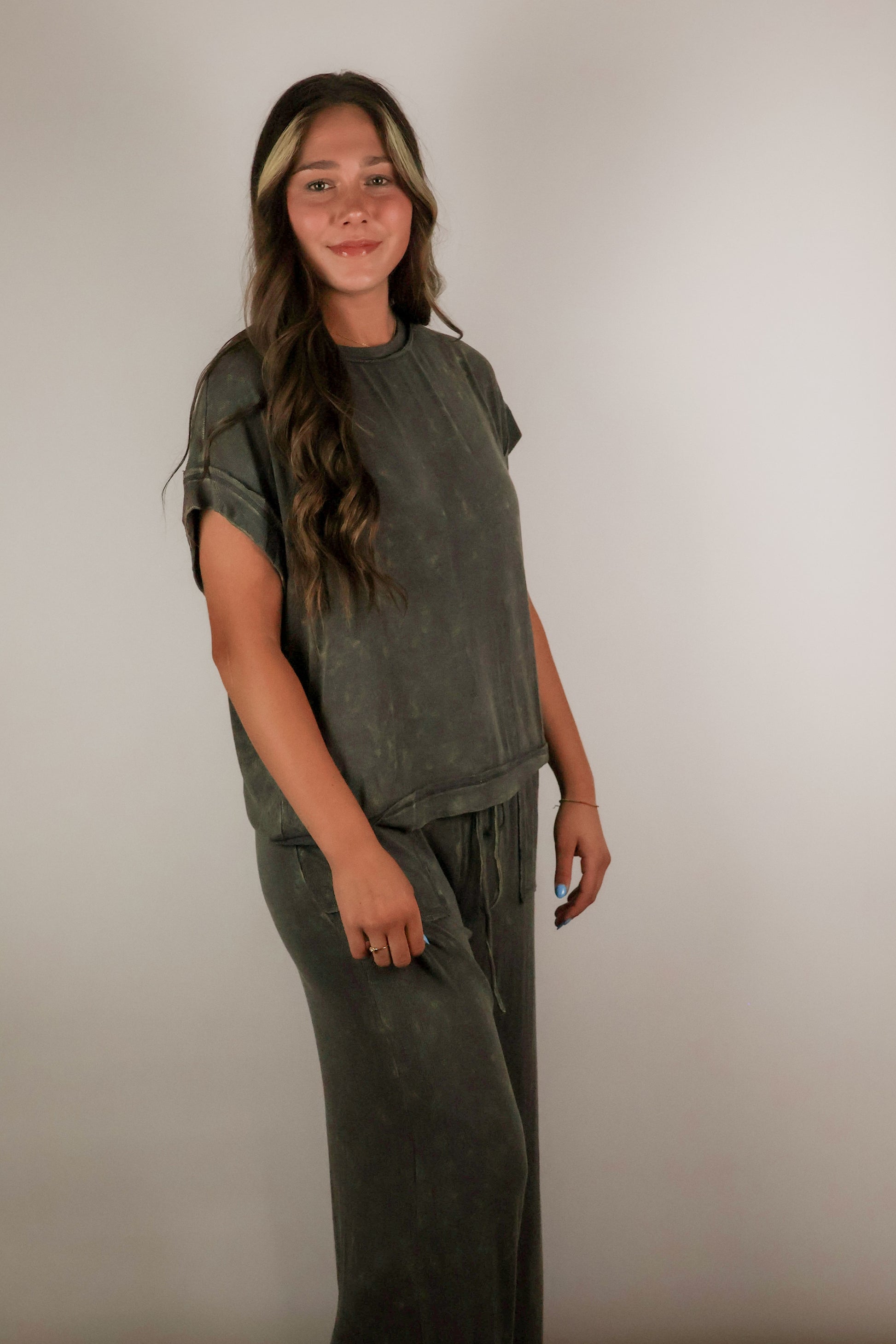 Mineral Washed Top & Pant Set