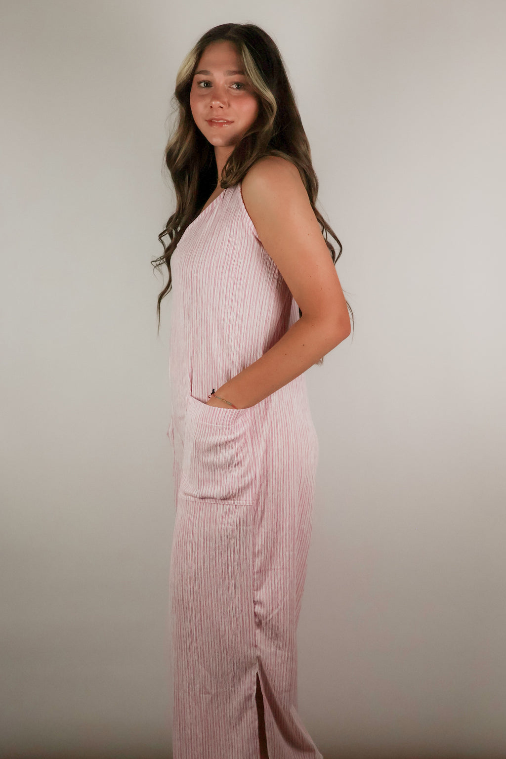Striped Sleeveless Jumpsuit