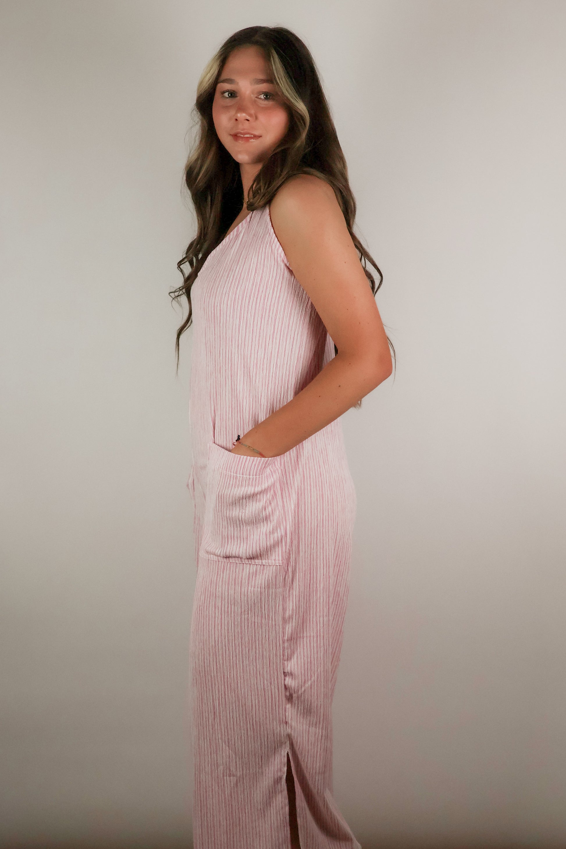 Striped Sleeveless Jumpsuit