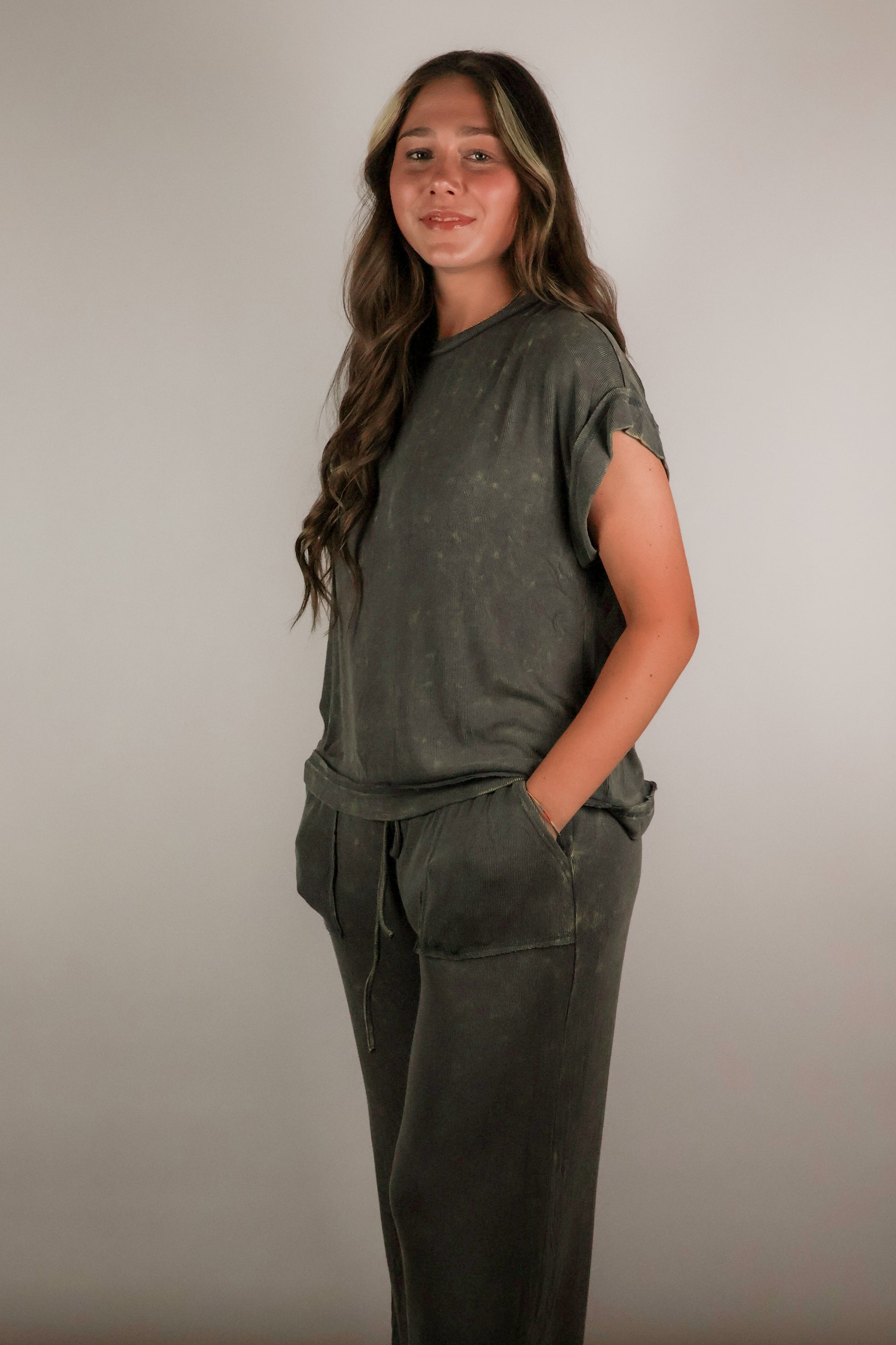 Mineral Washed Top & Pant Set