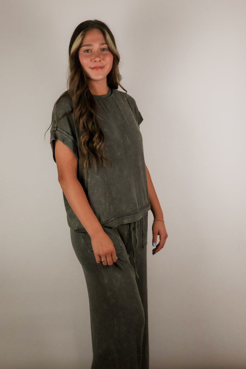 Mineral Washed Top & Pant Set