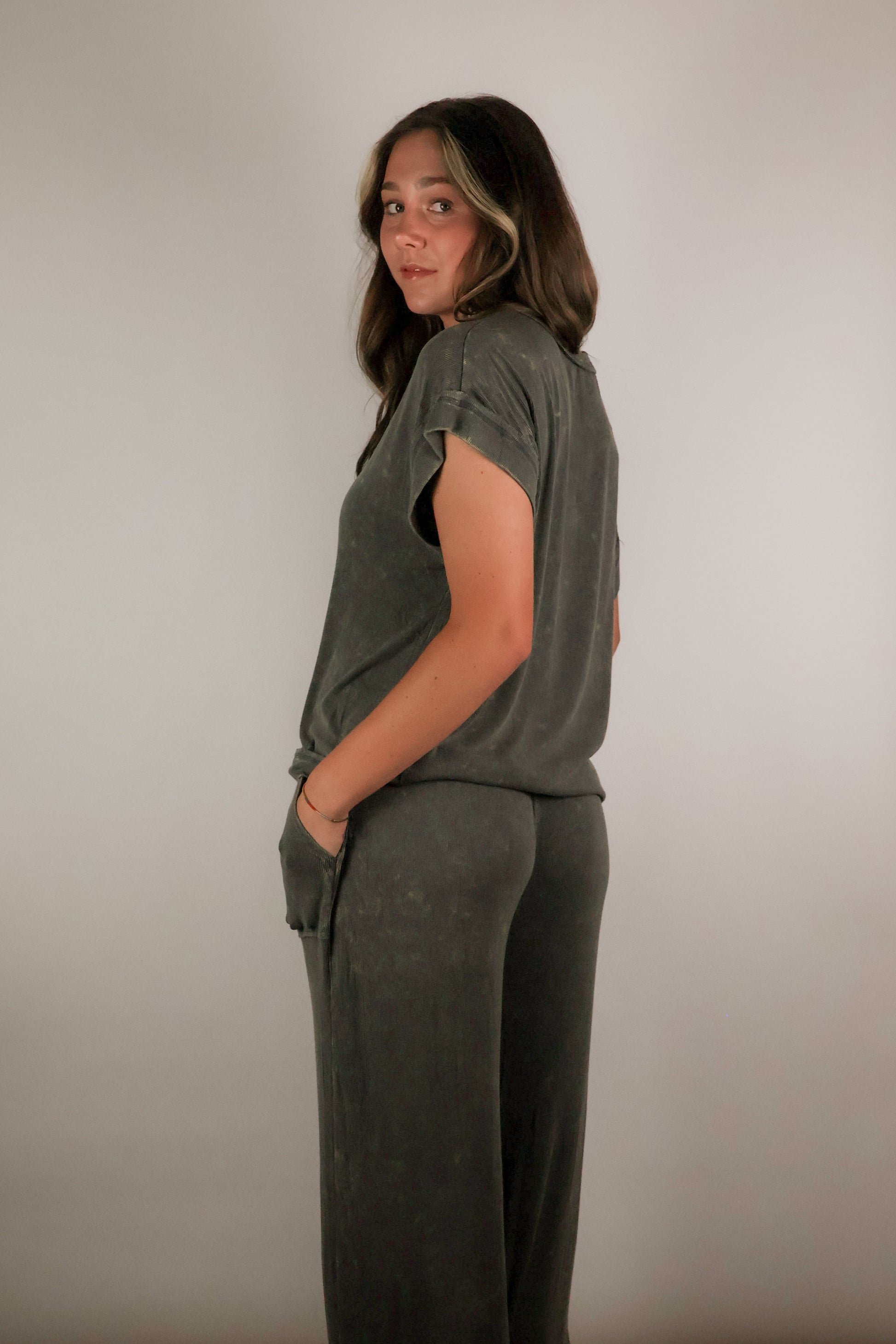 Mineral Washed Top & Pant Set