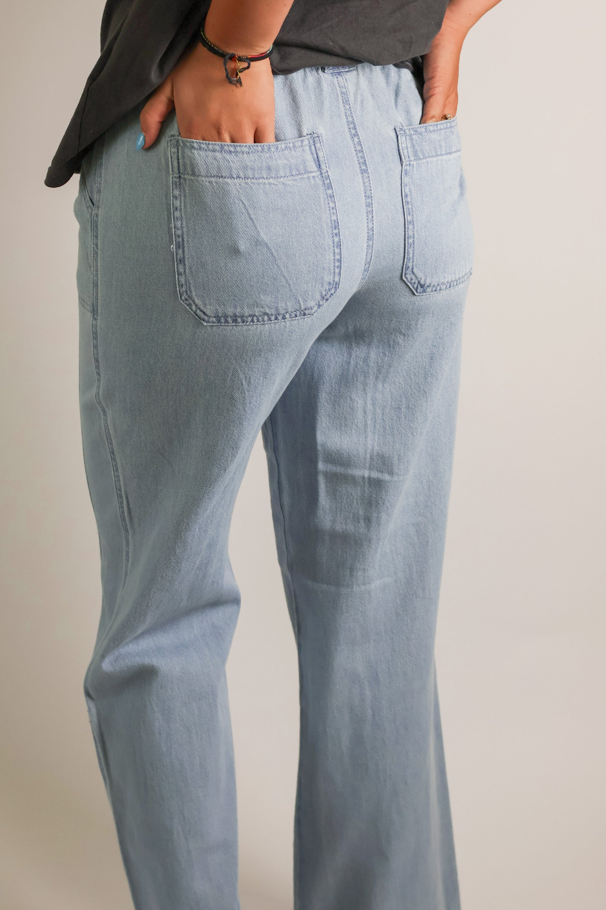 High Rise Wide Leg Drawstring Pants