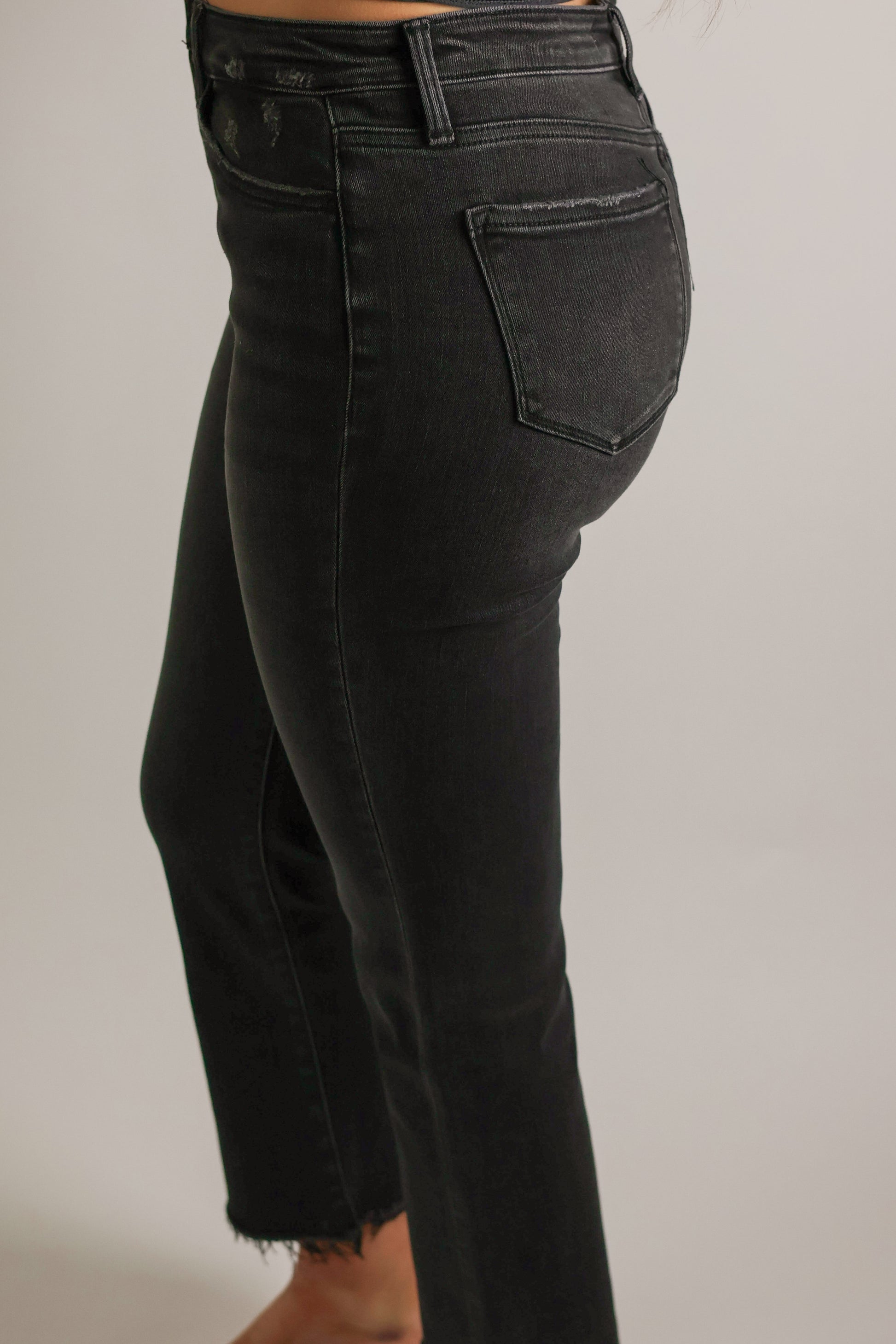 High Rise Wide Leg Cropped Jeans