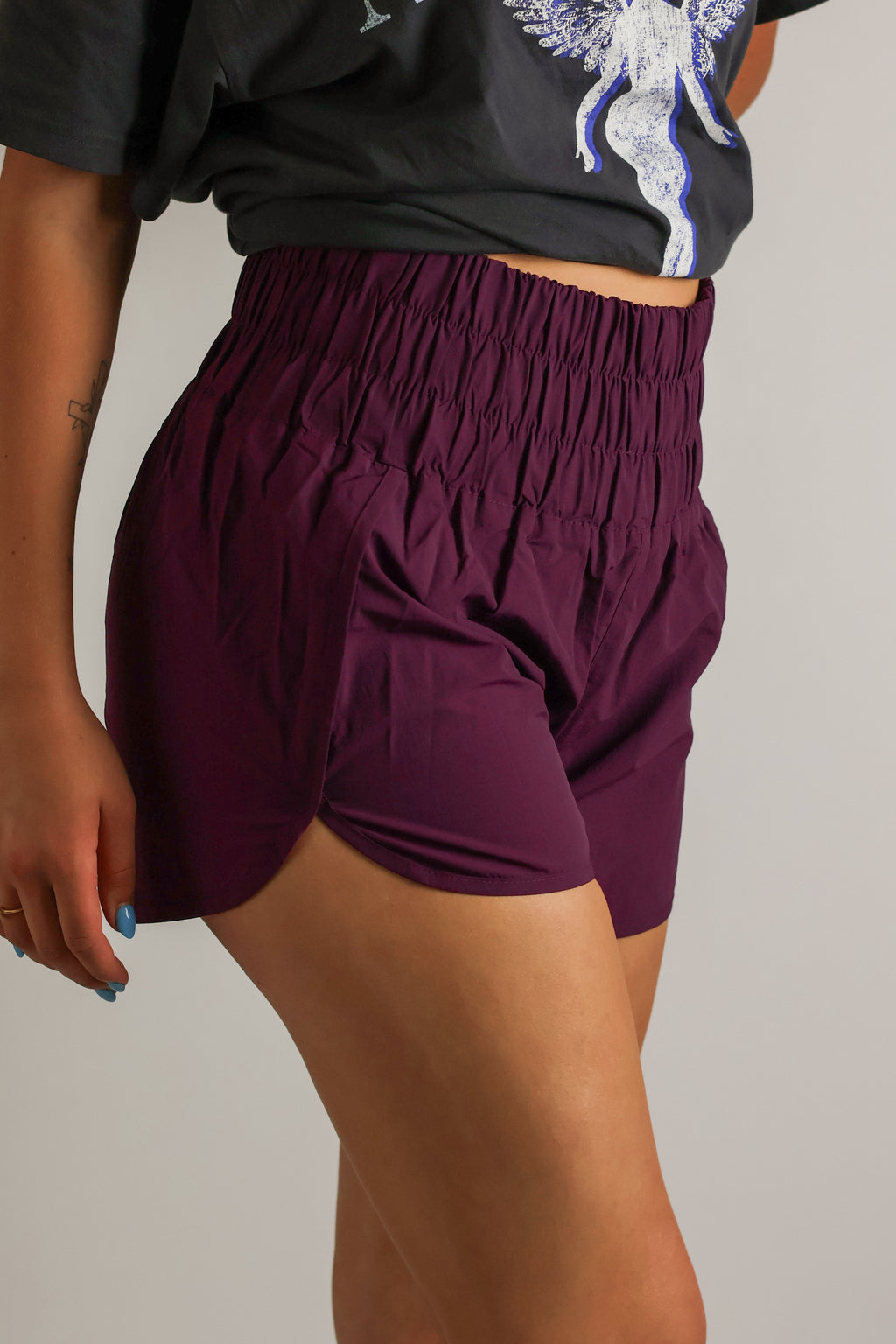 Windbreaker Smocked Waistband Running Shorts