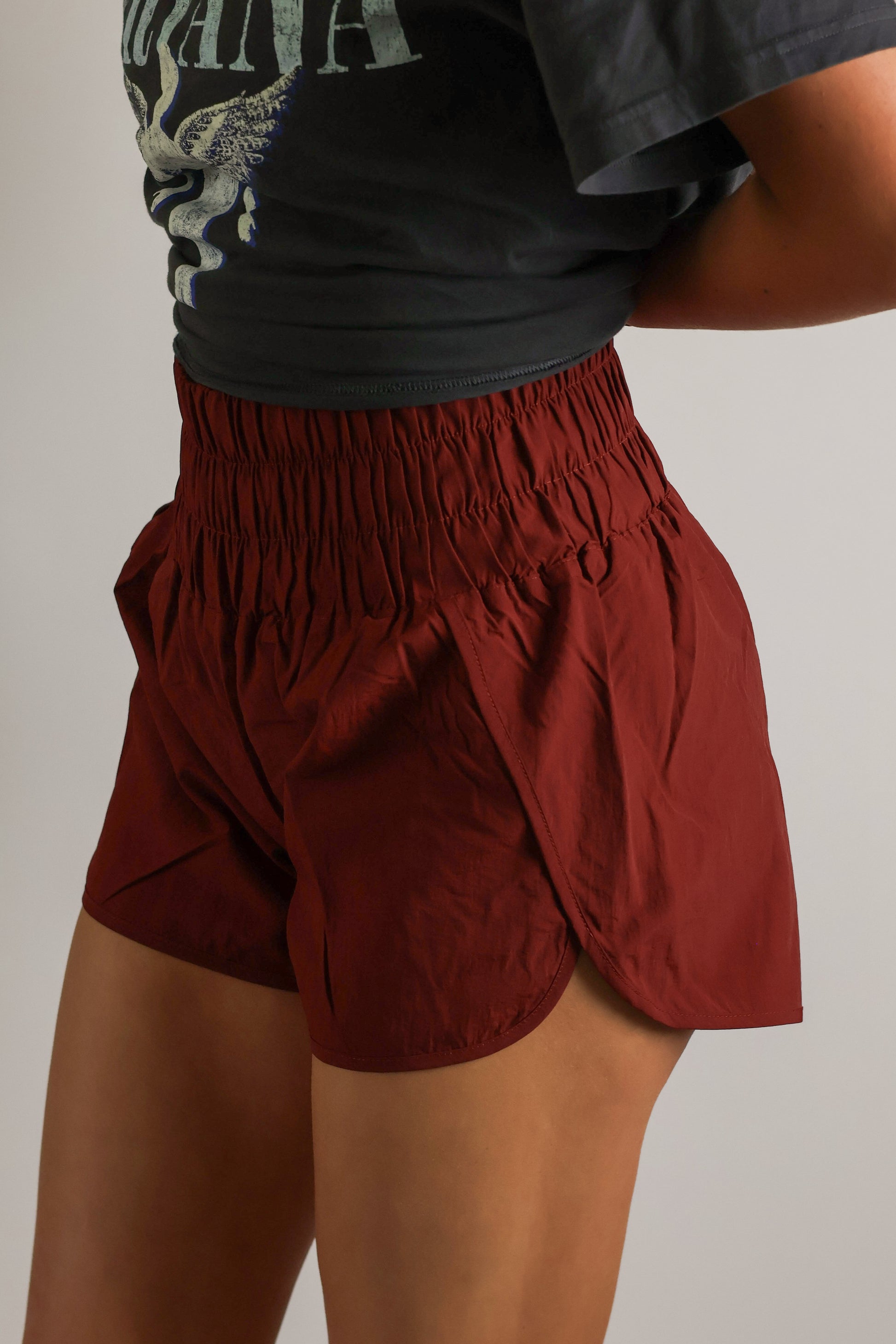 Windbreaker Smocked Waistband Running Shorts