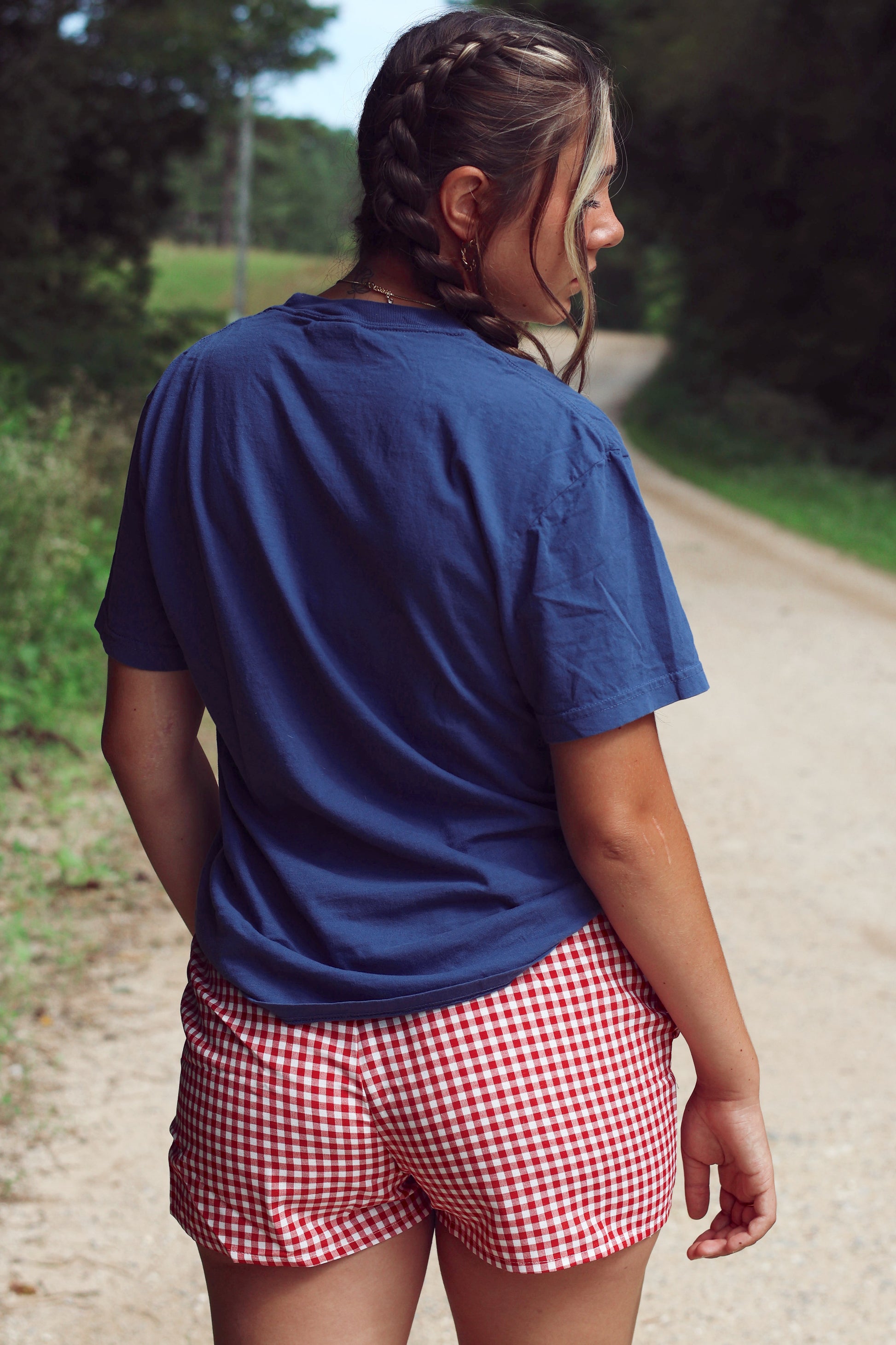 Gingham Plaid High Waist Shorts