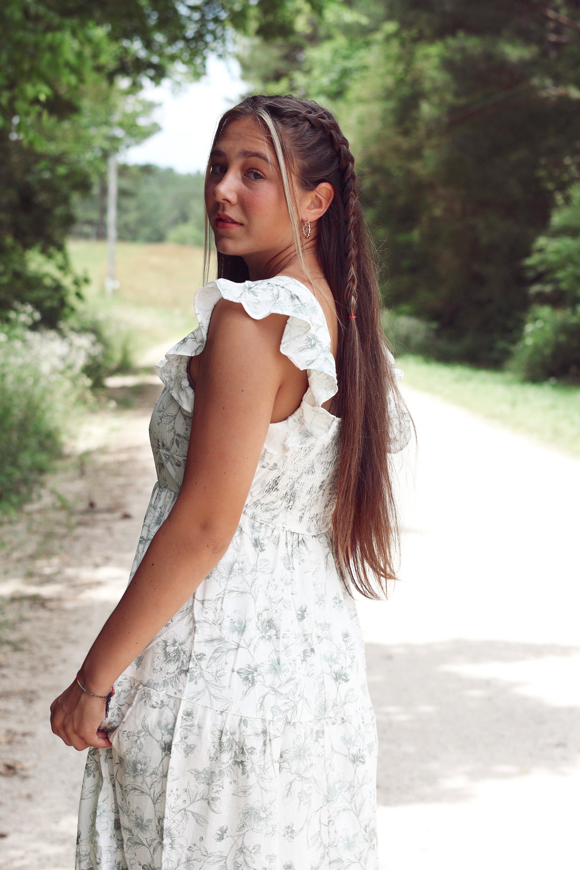 Floral Front Tie Midi Dress